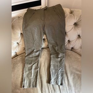 Trina Trunk olive green real leather pants, size small